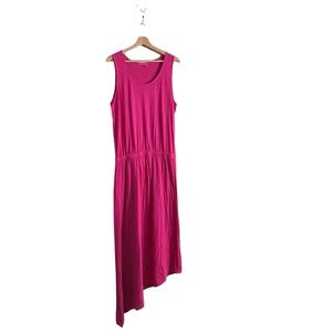 Fresh Produce‎ XL Pink Asymmetrical Tank Maxi Dress Elastic Waist Comfort